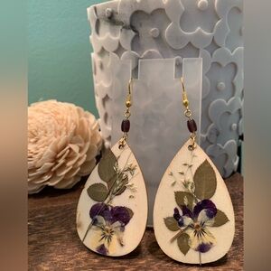 Handmade Floral Teardrop Earrings
